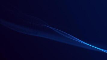 Minimalist background with an elegant flowing blue digital fractal light wave rippling towards the camera. This abstract technology background animation is full HD and a seamless loop. video