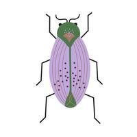 escarabajo mano dibujado plano vector ilustración, fantástico error en aislado antecedentes. decorativo resumen insecto, fantasía fauna especies, salvaje vida, animal. para icono, logo, tarjeta, imprimir, papel, volantes, firmar