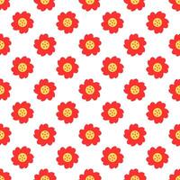 Floral pattern design with flower shape in flat style for textile or printing business vector