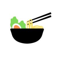 A bowl of noodle soup vector