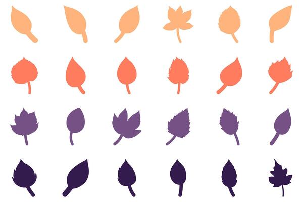 Leaf set icon. Nature vector