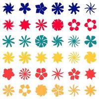 Flower icon set. Botanical Vector