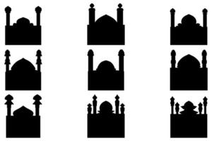 Simple mosque building icon set vector