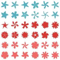 Flower icon set. Botanical Vector