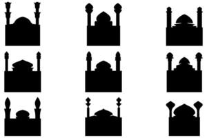 Simple mosque building icon set vector