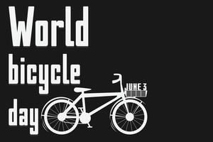 World bicycle day poster template. June 3. Bike eco transport vector