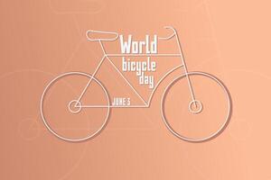 mundo bicicleta día póster modelo. junio 3. bicicleta eco transporte vector
