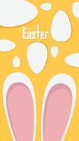 Happy Easter holiday card with easter rabbit and eggs vector