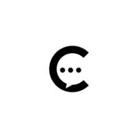 letter c comment or communication symbol logo vector