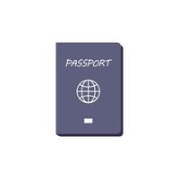 vector ilustración pasaporte modelo con un azul cubrir y globo icono aislado en un blanco antecedentes