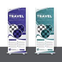 Modern and Creative Travel Roll Up Banner Design Templates vector