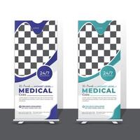 Modern and Professional Medical Roll Up Banner Design Templates vector