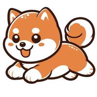 shiba inu aislado en un blanco fondo, vector ilustración.