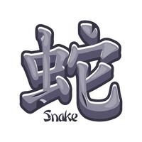 The Chinese character for Year of the Snake in stone material. vector