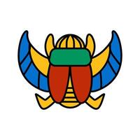 Scarab Egyptian hieroglyph and symbol. Ancient culture sing and symbol. Religion icon. Design element. vector