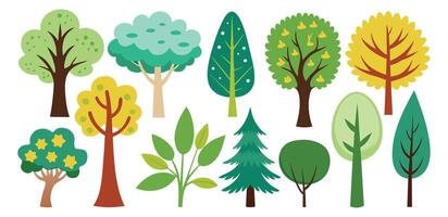 hand-drawn trees collection set, illustration vector for infographic or other uses