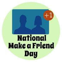 National Make a Friend Day, simple square holiday poster or banner design vector