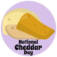 nacional queso Cheddar día, sencillo cuadrado comida póster o bandera diseño vector