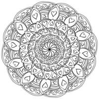 Multilayer mandala with hearts, meditative doodle coloring book for Valentine's Day vector