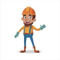 cartoon construction worker with a smile vector