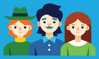 Collection of people character illustration. Group of young people avatars vector illustration design