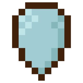 Shield for 8-bit games. Vector icon in pixel art style
