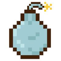 Bomb for 8-bit games. Vector icon in pixel art style