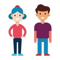 Collection of people character illustration. Group of young people avatars vector illustration design