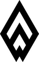Geometric abstract black and white vector icon. Geometric shapes.