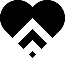 Heart and arrow vector icon. Flat black symbol. Pictogram is isolated on a white background. Designed for web and software interfaces.