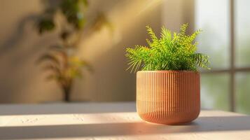 AI generated plants in pots Add greenery and natural charm to the area. photo