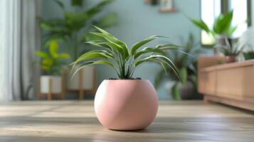 AI generated plants in pots Add greenery and natural charm to the area. photo
