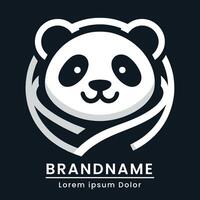 panda envolver logo diseño linda para bebé producto marca vector