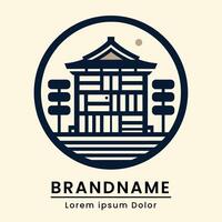 library building logo with bookshelf theme modern and classic vector