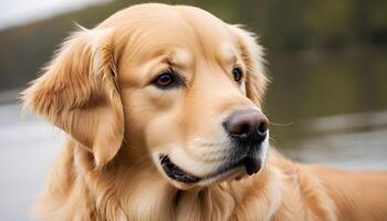 ai generado dorado perro perdiguero, perro fotografía, mascota animal foto