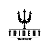Neptune Poseidon Trident Logo, Spear Simple Vintage Template Design vector