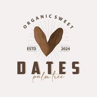 Date Fruit Logo, Elegant Minimalist Premium Design, Sweet Date Fruit Logo Templet Illustration vector