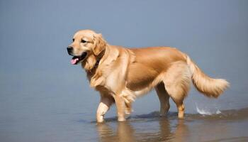 ai generado dorado perro perdiguero, perro fotografía, mascota animal foto