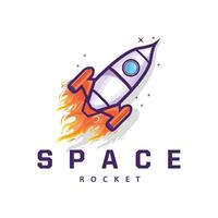 Space exploration vehicle technology space rocket logo design illustration modern simple template vector