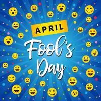 April Fools Day greeting card with happy faces vector