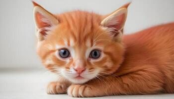 AI generated Cute little red kitten photography,Cat Photography photo