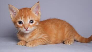 AI generated Cute little red kitten photography,Cat Photography photo