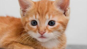 ai generado linda pequeño rojo gatito fotografía, gato fotografía foto