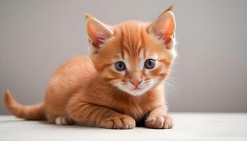 AI generated Cute little red kitten photography,Cat Photography photo