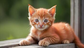 AI generated Cute little red kitten photography,Cat Photography photo