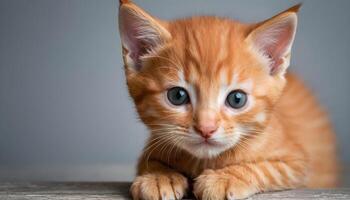 AI generated Cute little red kitten photography,Cat Photography photo