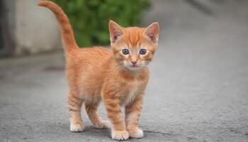 AI generated Cute little red kitten photography,Cat Photography photo