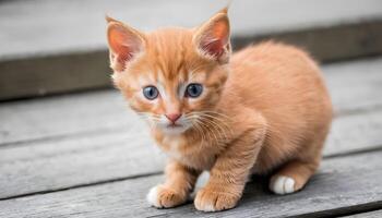 AI generated Cute little red kitten photography,Cat Photography photo