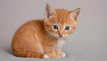 AI generated Cute little red kitten photography,Cat Photography photo