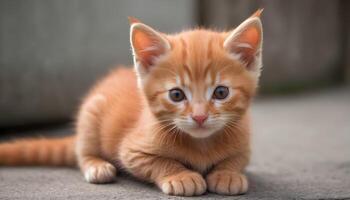 ai generado linda pequeño rojo gatito fotografía, gato fotografía foto